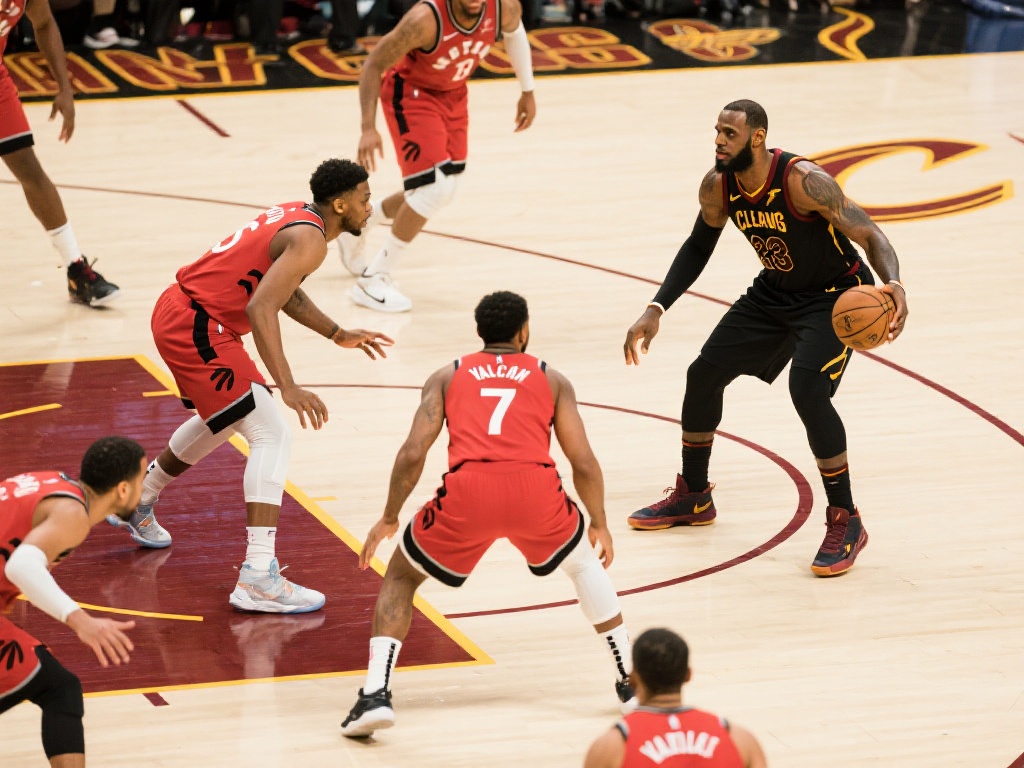 詹姆斯在面对范弗利特时展示了精准技巧,突破困境成功得分 此外,与队友的默契配合也至关重要。例如詹